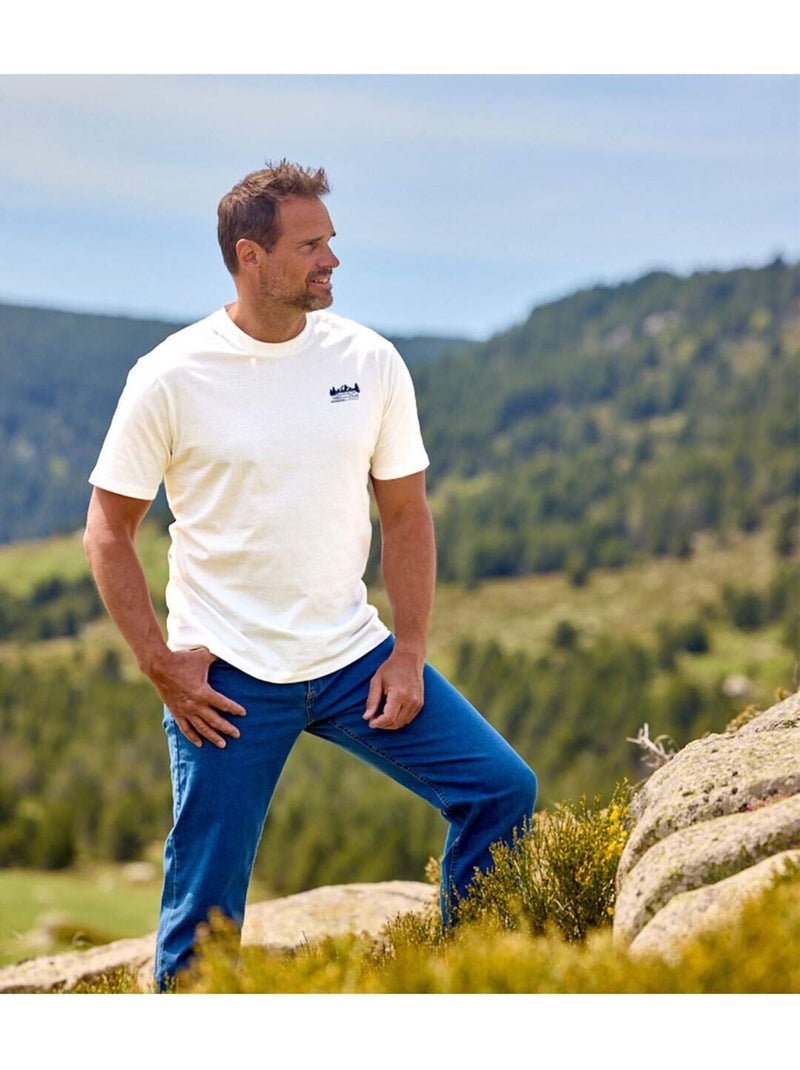 Lot de 4 tee-shirts coton unis nature   - atlas for men Bleu Vert clair Blanc - Kiabi