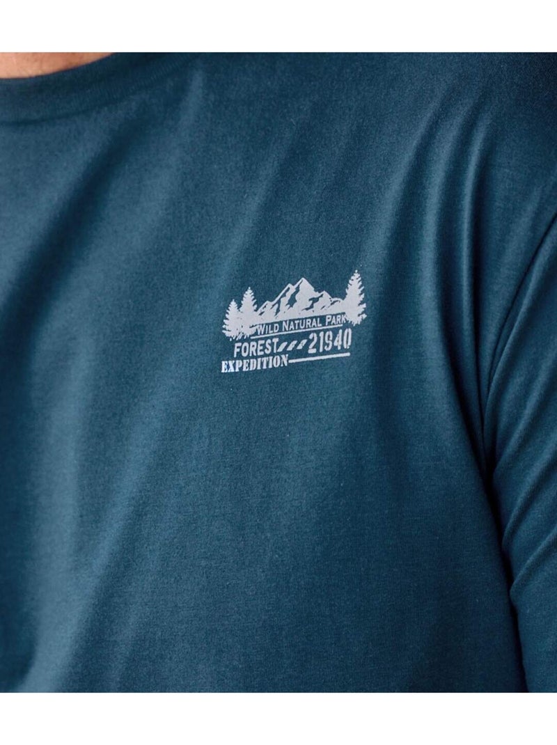 Lot de 4 tee-shirts coton unis nature   - atlas for men Bleu Vert clair Blanc - Kiabi