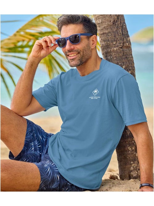 Lot de 4 Tee-Shirts Coton Unis Palm   - ATLAS FOR MEN - Kiabi