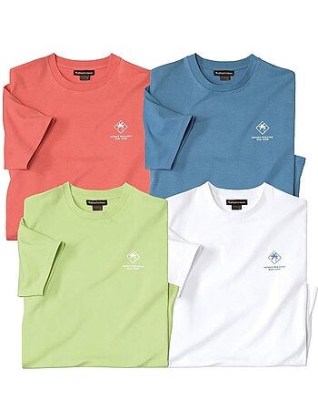 Lot de 4 tee-shirts coton unis palm - atlas for men