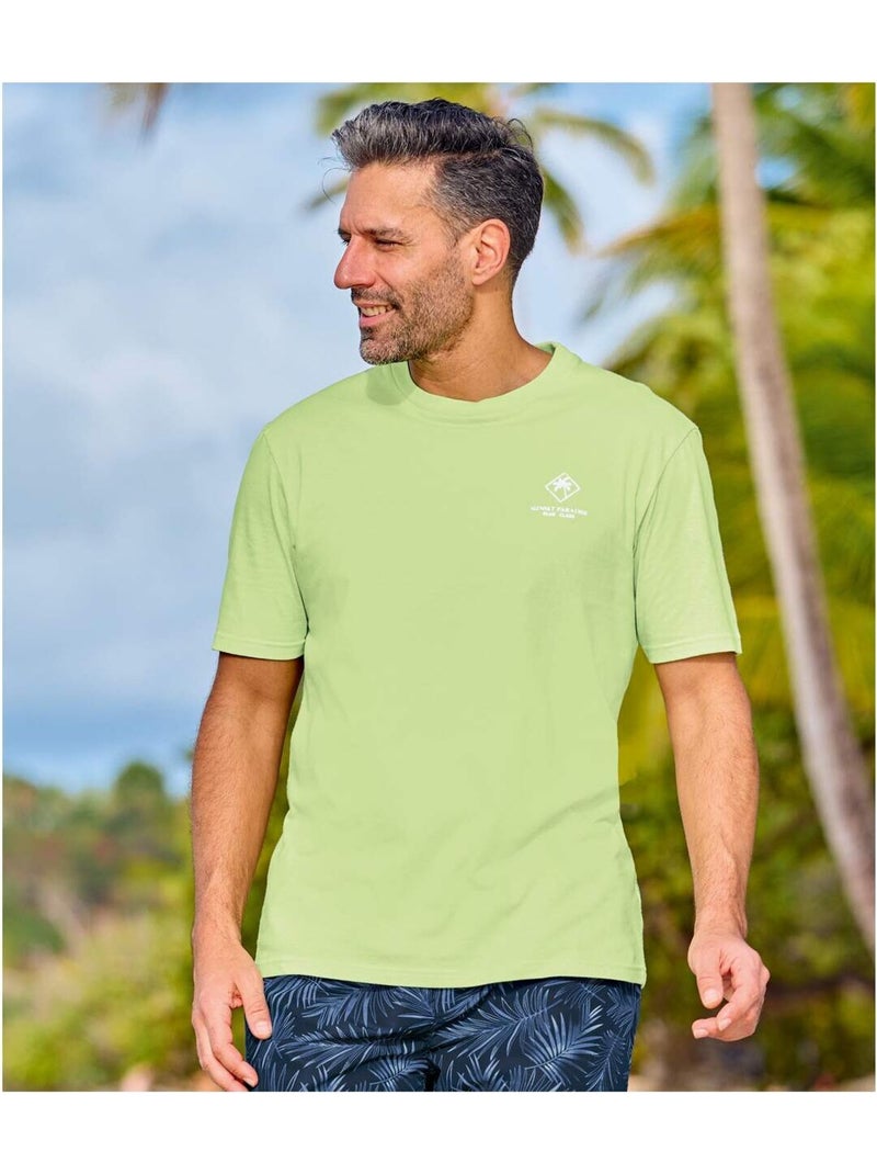 Lot de 4 tee-shirts coton unis palm   - atlas for men Blanc / Bleu / Rouge - Kiabi