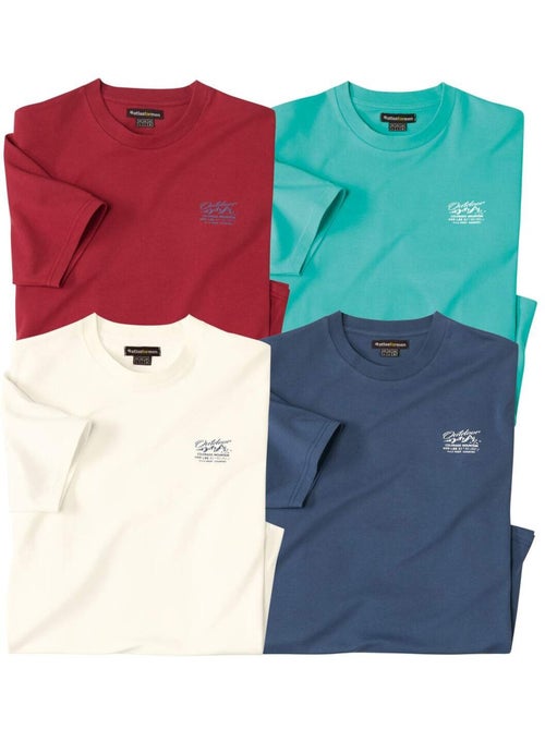 Lot de 4 Tee-Shirts Escape   - ATLAS FOR MEN - Kiabi
