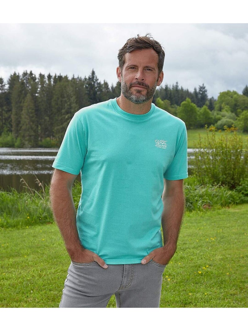 Lot de 4 Tee-Shirts Escape   - ATLAS FOR MEN Blanc Bleu Bleu - Kiabi