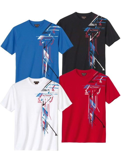 Lot de 4 Tee-Shirts Eté - ATLAS FOR MEN - Kiabi Lot de 4 Tee-Shirts Eté - ATLAS FOR MEN - Kiabi