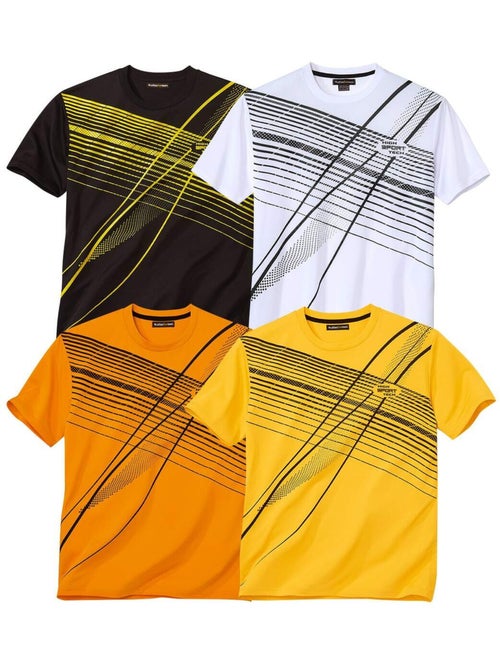 Lot de 4 Tee-Shirts Imprimés Sport  - ATLAS FOR MEN - Kiabi
