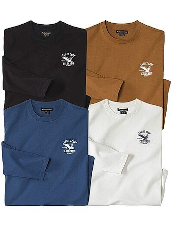 Lot de 4 Tee-shirts Manches Longues Colorado - ATLAS FOR MEN