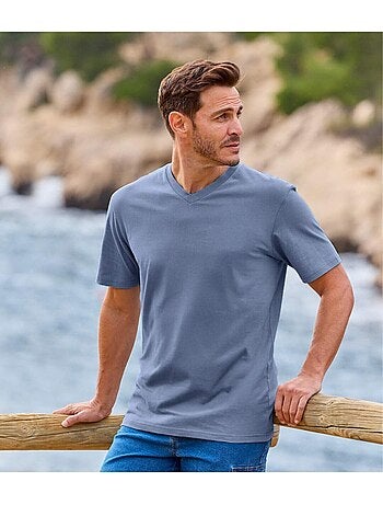 Lot de 4 tee-shirts col v unis - atlas for men