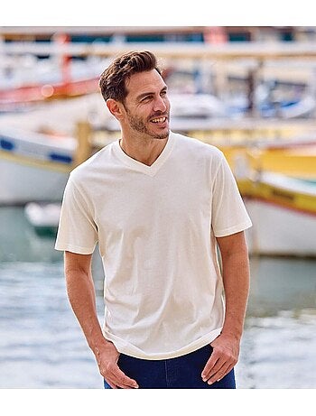 Lot de 4 tee-shirts col v unis - atlas for men