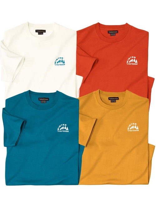 Lot de 4 Tee-Shirts Outdoor   - ATLAS FOR MEN - Kiabi