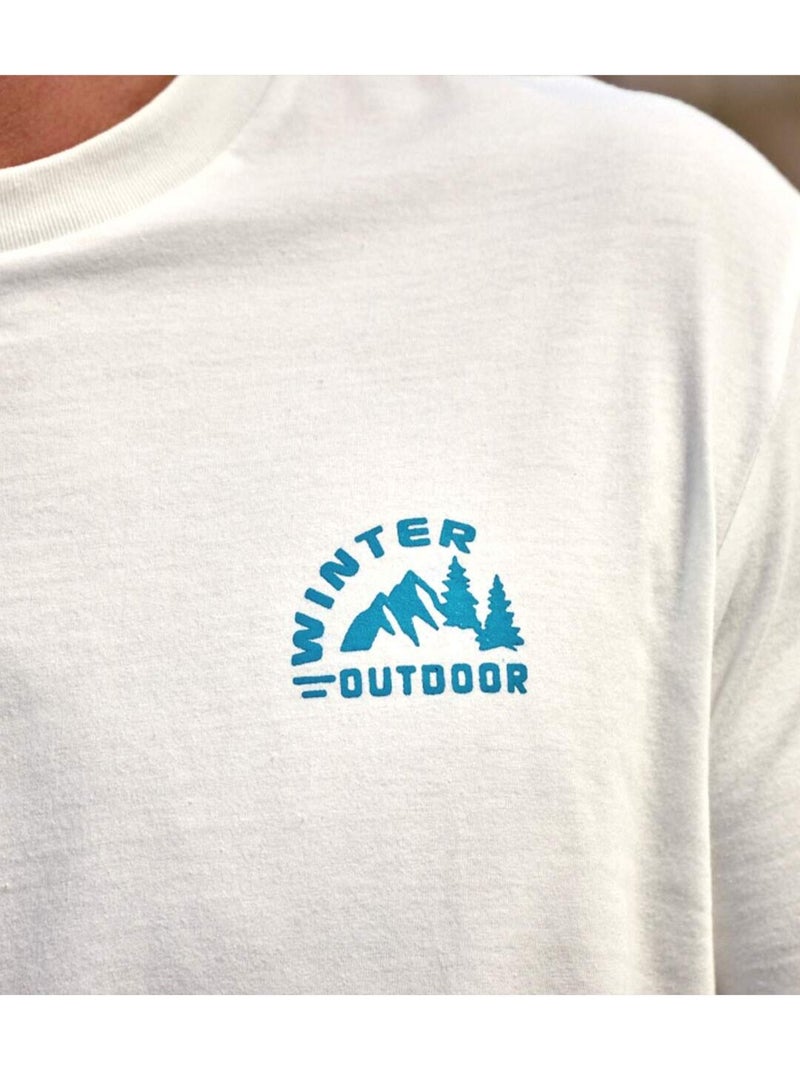 Lot de 4 Tee-Shirts Outdoor   - ATLAS FOR MEN Blanc/Jaune/Rouge - Kiabi