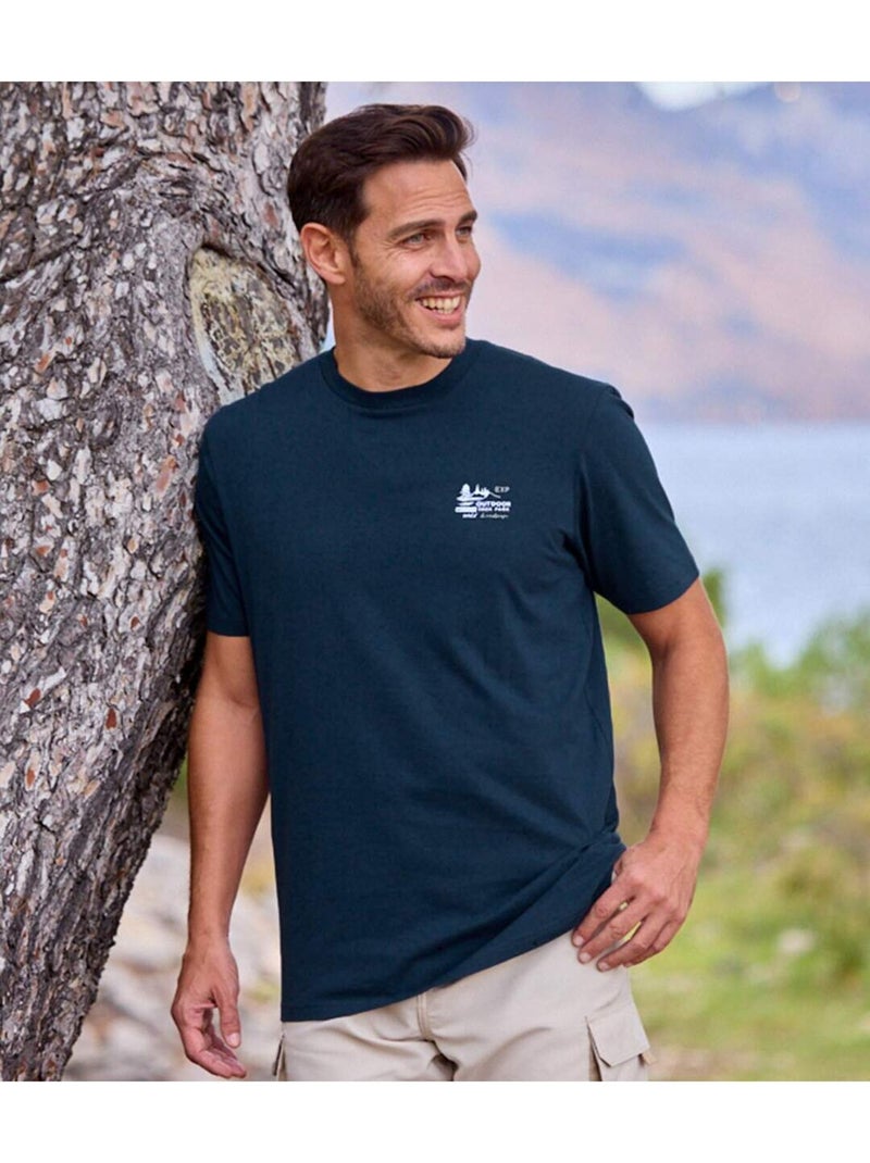 Lot de 4 Tee-Shirts Trek Park   - ATLAS FOR MEN Blanc Jaune Bleu - Kiabi