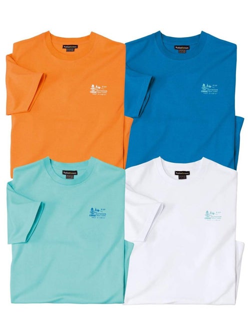 Lot de 4 Tee-shirts Unis   - ATLAS FOR MEN - Kiabi