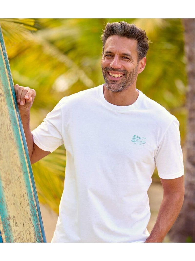 Lot de 4 Tee-shirts Unis   - ATLAS FOR MEN Blanc Bleu Bleu - Kiabi