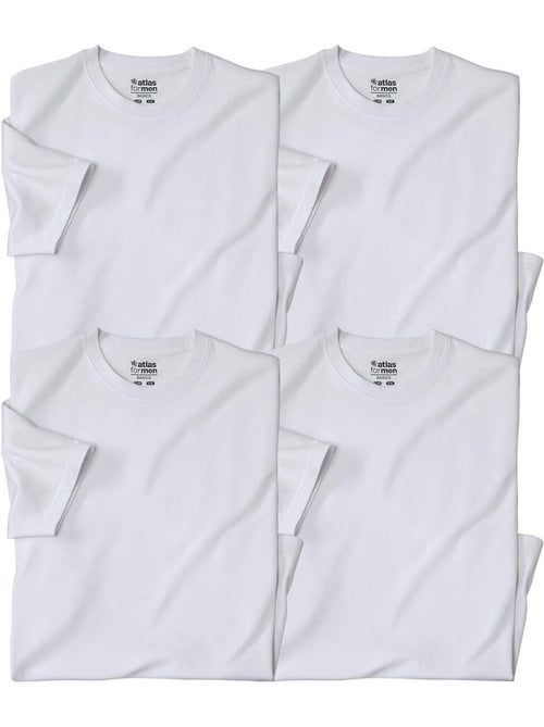 Lot de 4 Tee-Shirts Unis  - ATLAS FOR MEN - Kiabi