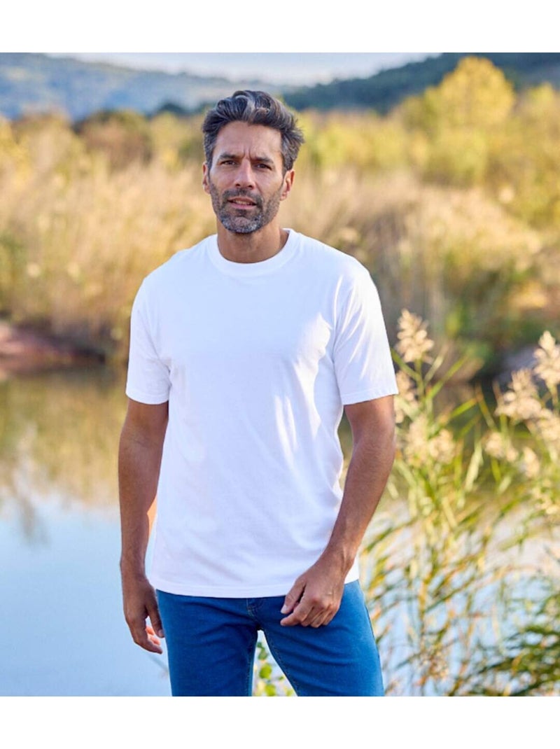 Lot de 4 Tee-Shirts Unis  - ATLAS FOR MEN Blanc - Kiabi