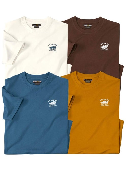 Lot de 4 Tee-Shirts West Legend   - ATLAS FOR MEN - Kiabi