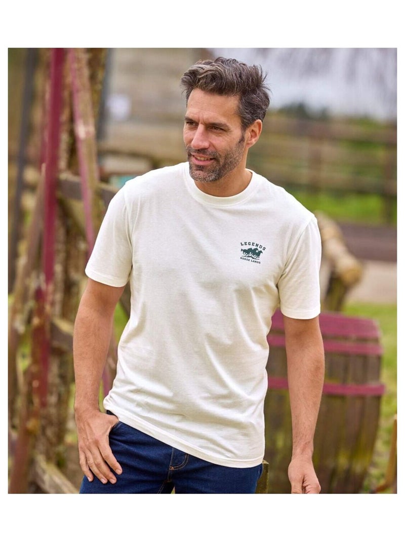 Lot de 4 Tee-Shirts West Legend   - ATLAS FOR MEN Bleu Marron Blanc - Kiabi