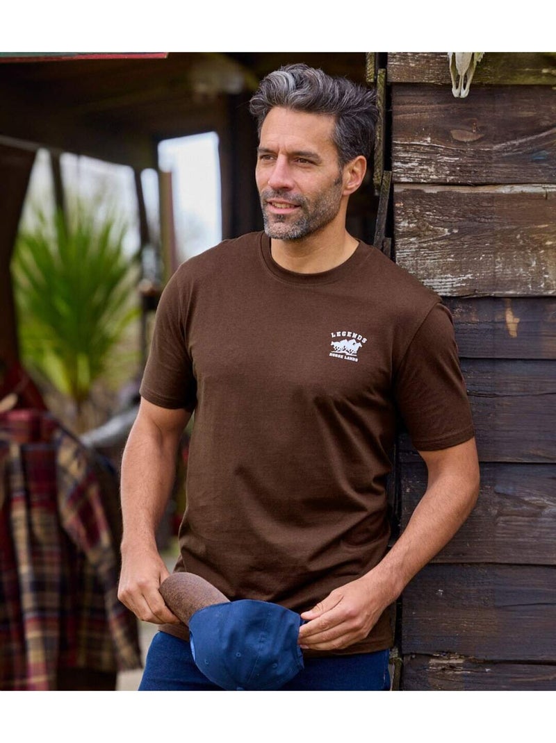 Lot de 4 Tee-Shirts West Legend   - ATLAS FOR MEN Bleu Marron Blanc - Kiabi