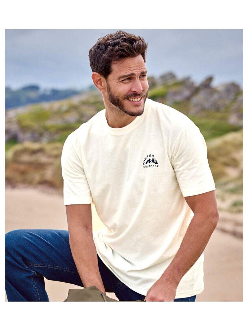 Lot de 4 Tee-Shirts Winter Outdoor   - ATLAS FOR MEN Blanc Bleu Bleu - Kiabi