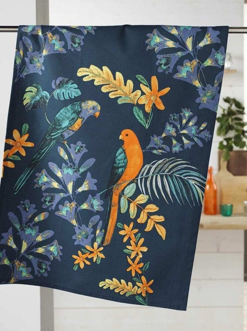 Lot de 4 torchons 50x70 Panis coton Bleu - Kiabi