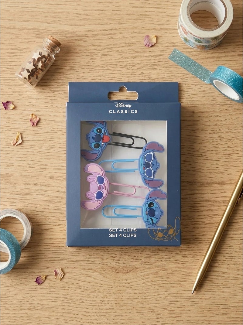 Lot de 4 trombones en aluminium Stitch Disney Bleu - Kiabi