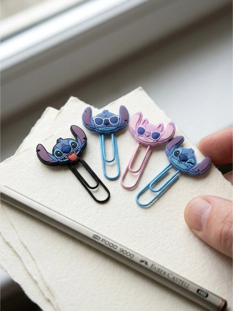 Lot de 4 trombones en aluminium Stitch Disney Bleu - Kiabi