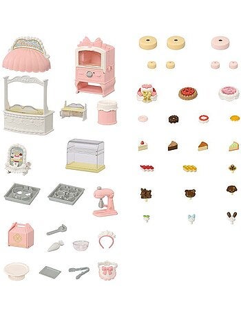 Lot de 40 accessoires pâtisserie avec vitrine - Sylvanian Families