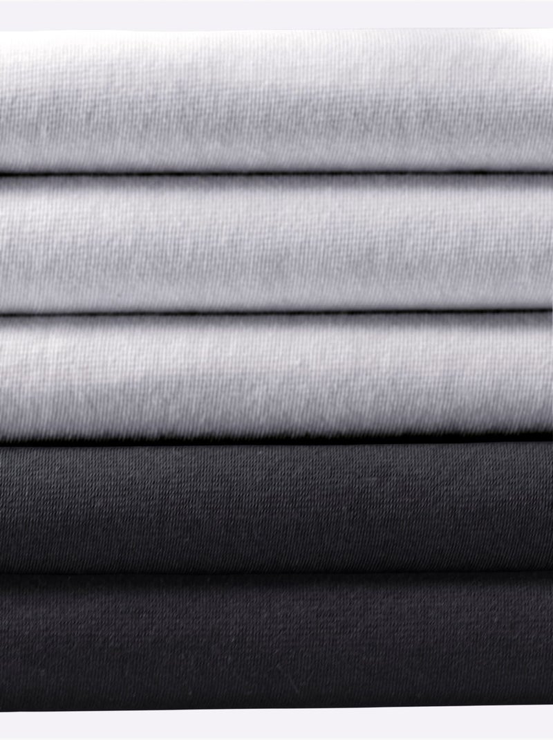 Lot de 5  - Boxer Coton Extensible - Taille Standard - Witt Gris Noir - Kiabi