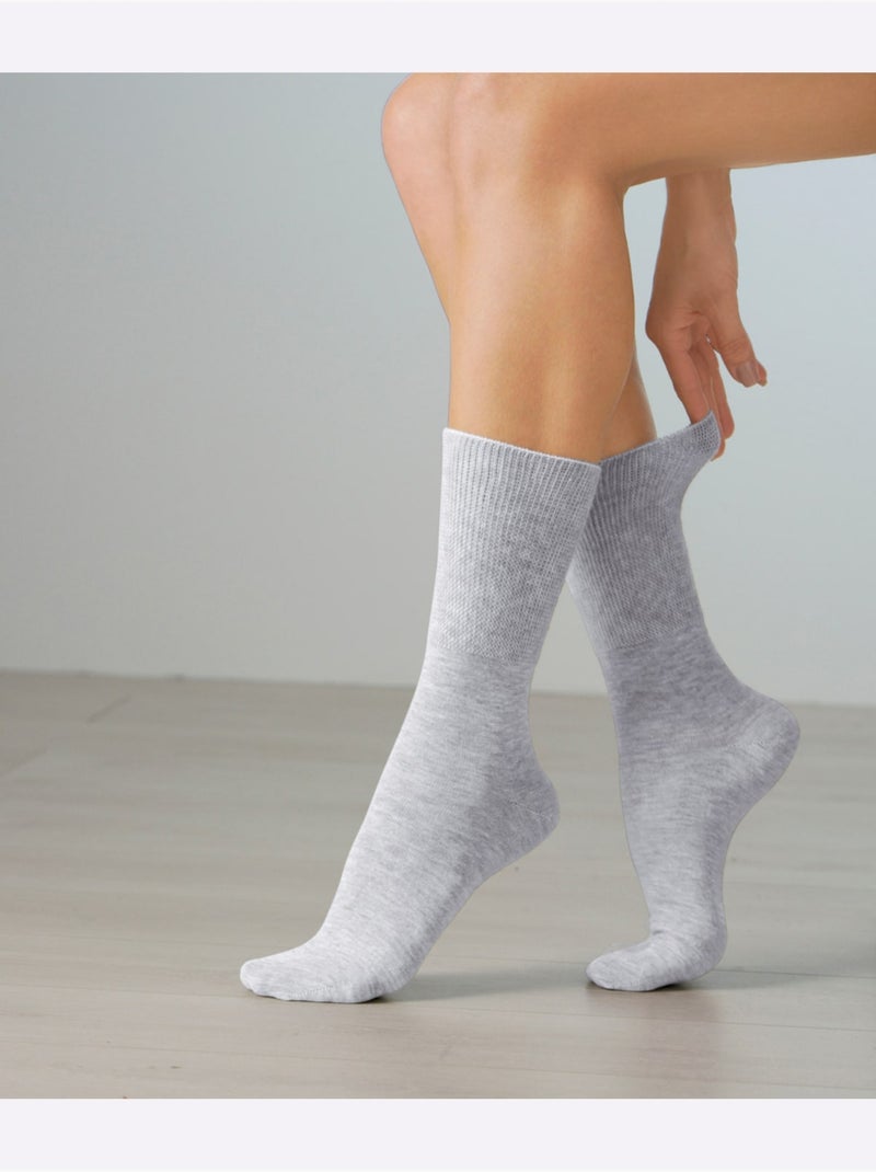 Lot de 5  - Chaussettes Adapté Pieds Sensibles - Taille Standard - Witt Gris - Kiabi