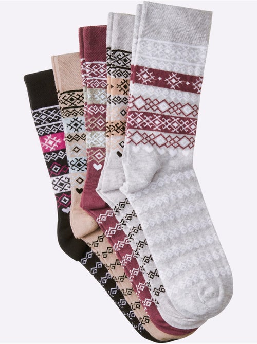 Lot de 5 - chaussettes qualité coton - taille standard - witt - Kiabi Lot de 5 - chaussettes qualité coton - taille standard - witt - Kiabi