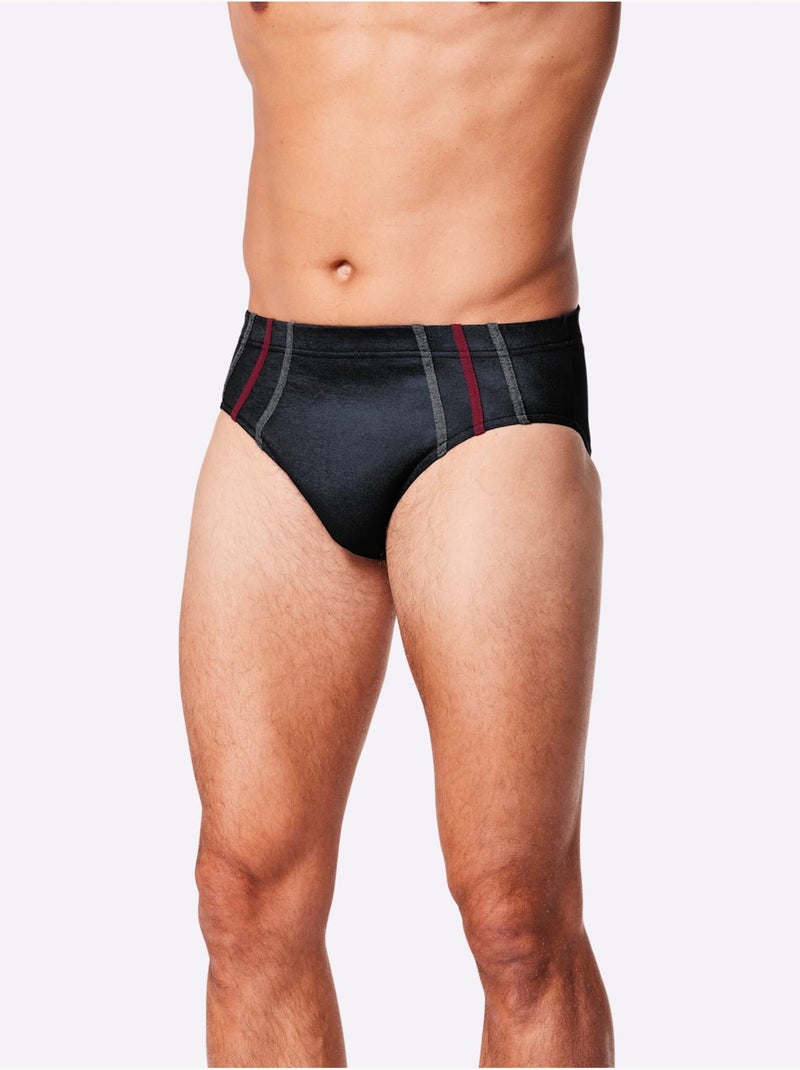 Lot de 5  - Slip Jersey Fin - Taille Standard - Witt Blanc Noir - Kiabi