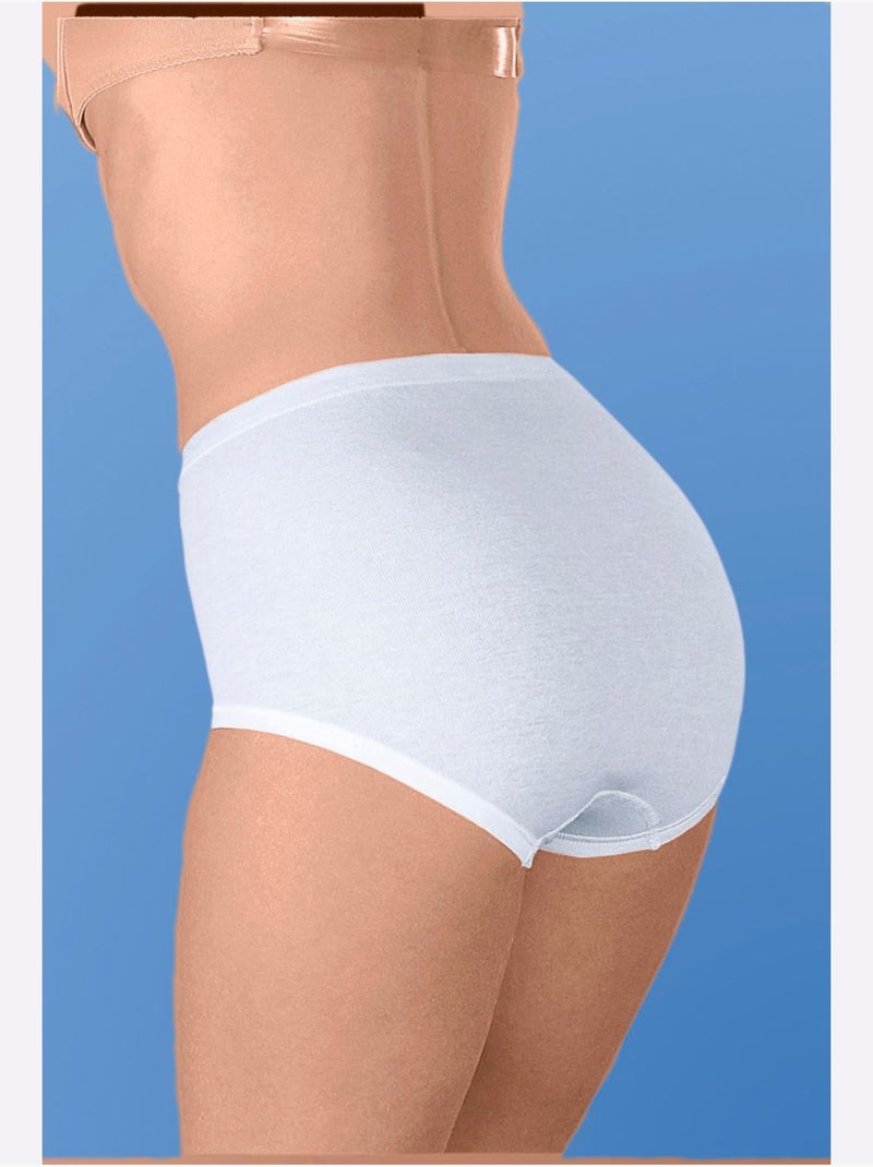 Lot de 5  - slip taille haute côtes fines - taille standard - witt Blanc - Kiabi