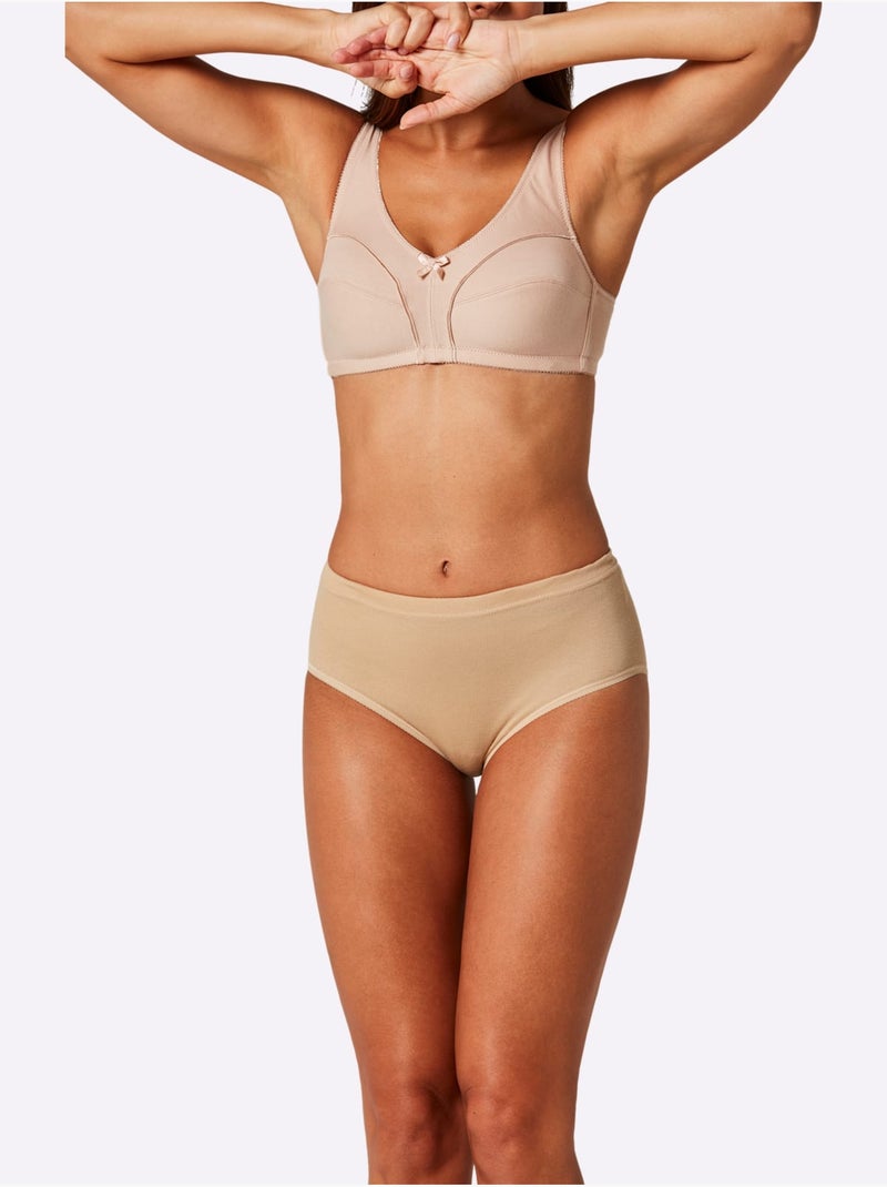Lot de 5  - Slip Taille Haute Côtes Fines - Taille Standard - Witt Blanc Multicolore - Kiabi