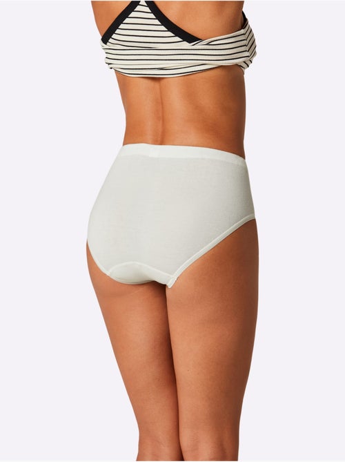 Lot de 5  - Slip Taille Haute Côtes Fines - Taille Standard - Witt - Kiabi