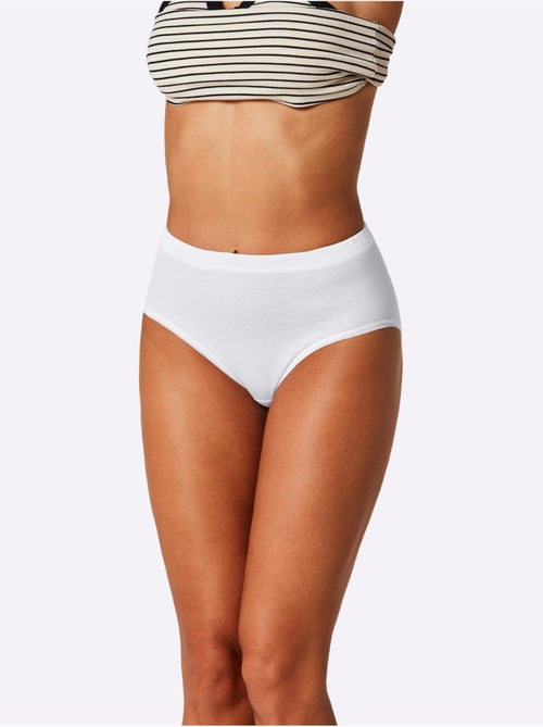 Lot de 5 - Slip Taille Haute Côtes Fines - Taille Standard - Witt - Kiabi Lot de 5 - Slip Taille Haute Côtes Fines - Taille Standard - Witt - Kiabi