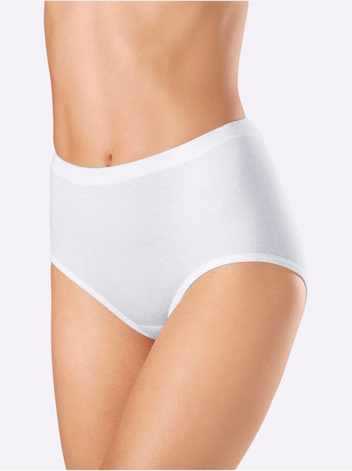 Lot de 5  - Slip Taille Haute Côtes Fines - Taille Standard - Witt - Kiabi