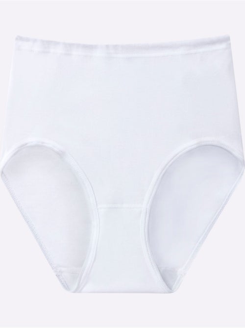 Lot de 5  - Slip Taille Haute Côtes Fines - Taille Standard - Witt - Kiabi