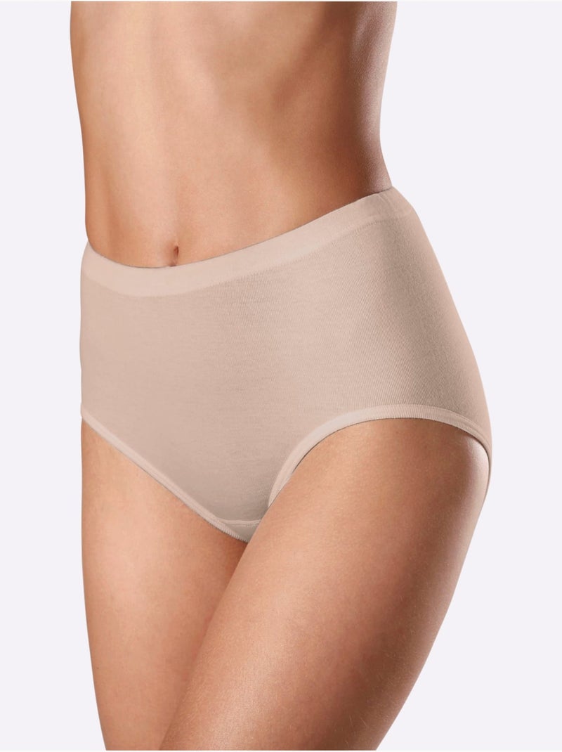 Lot de 5  - Slip Taille Haute Côtes Fines - Taille Standard - Witt Gris/Multicolore - Kiabi