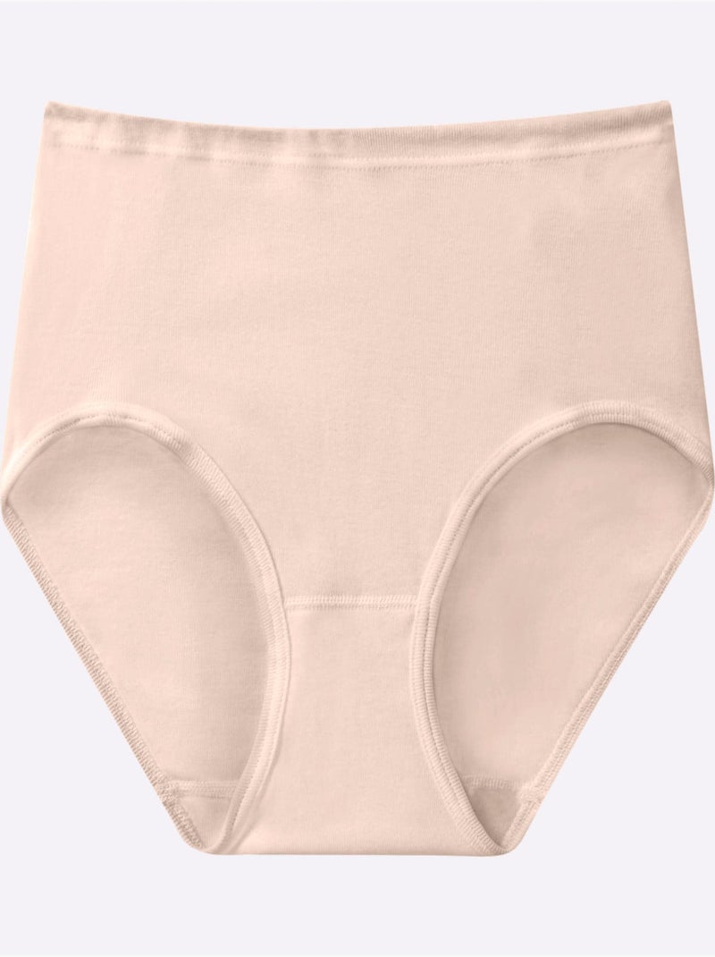 Lot de 5  - Slip Taille Haute Côtes Fines - Taille Standard - Witt Gris/Multicolore - Kiabi