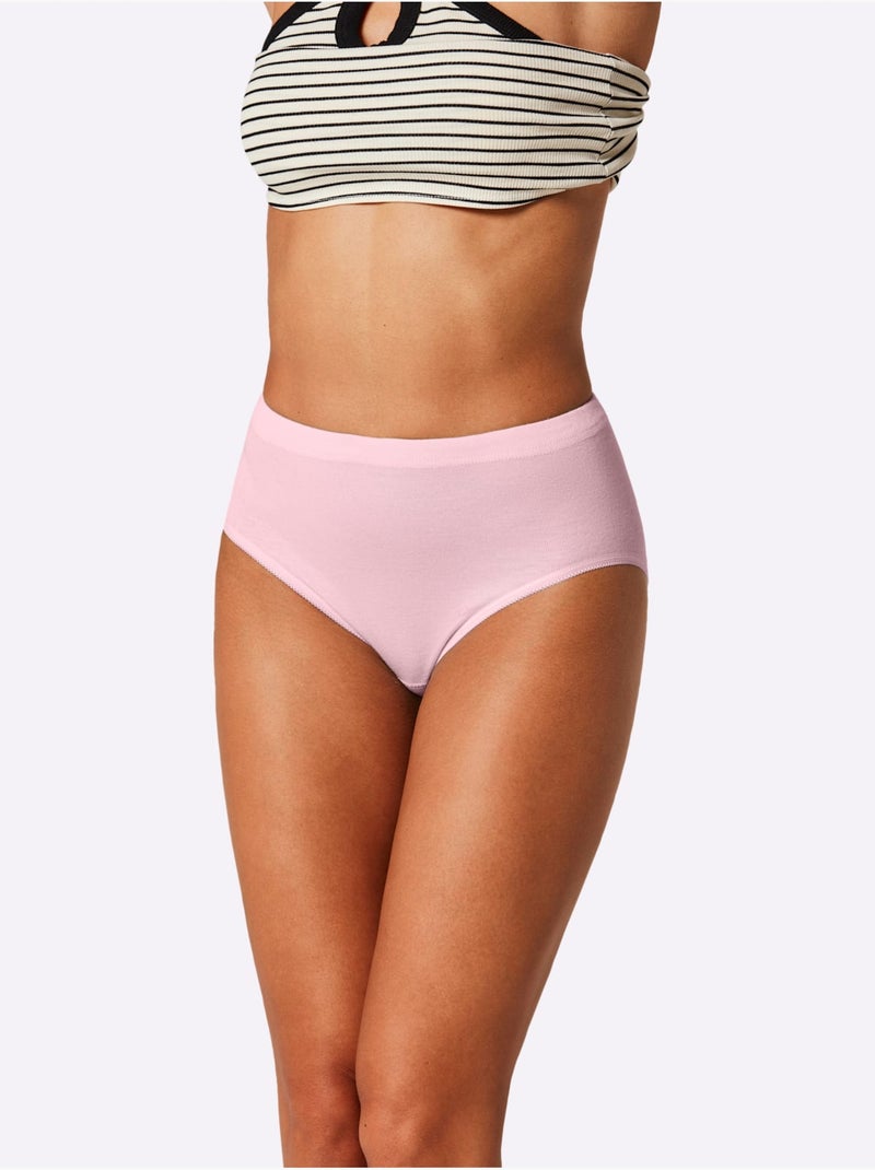 Lot de 5  - Slip Taille Haute Côtes Fines - Taille Standard - Witt Multicolore - Kiabi