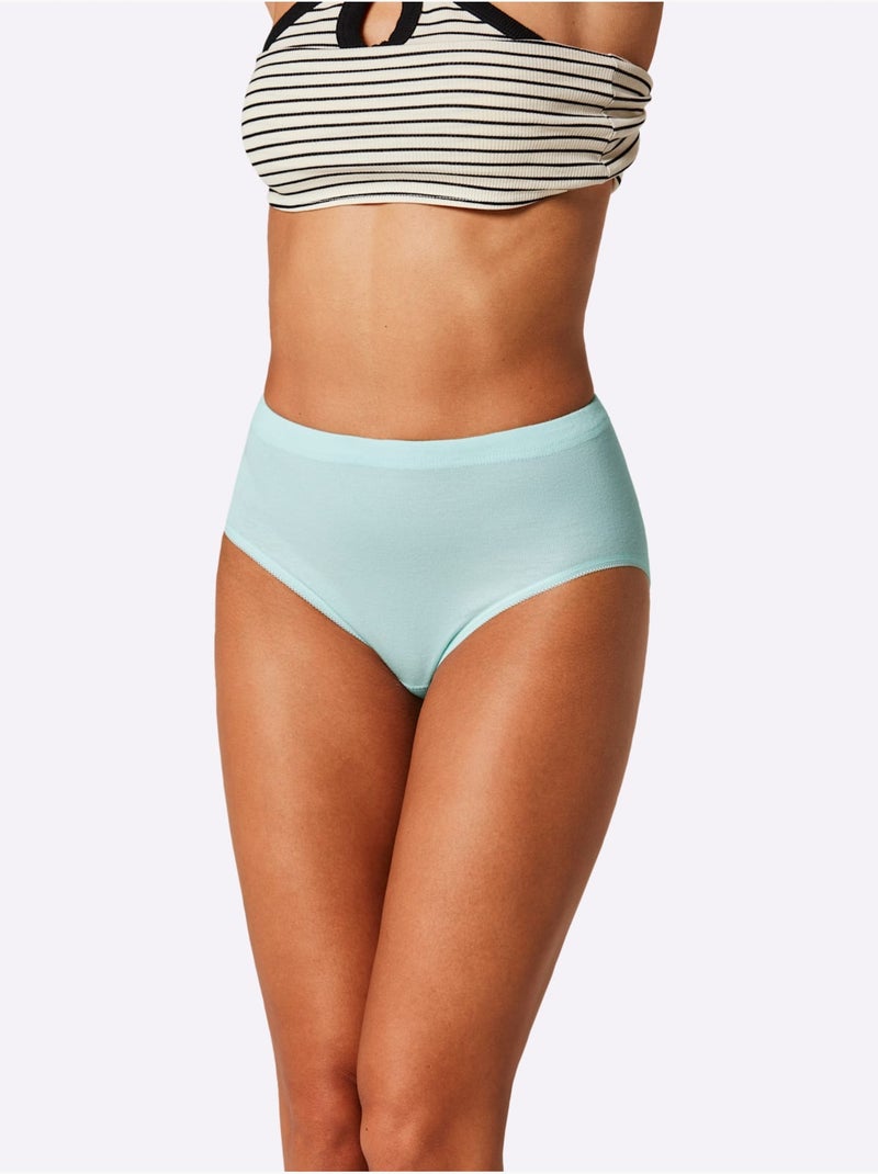 Lot de 5  - Slip Taille Haute Côtes Fines - Taille Standard - Witt Multicolore - Kiabi