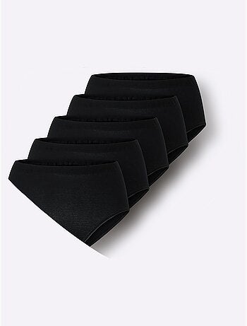 Lot de 5 - Slip Taille Haute Côtes Fines - Taille Standard - Witt