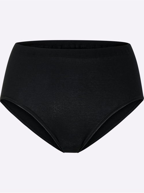 Lot de 5  - Slip Taille Haute Côtes Fines - Taille Standard - Witt - Kiabi