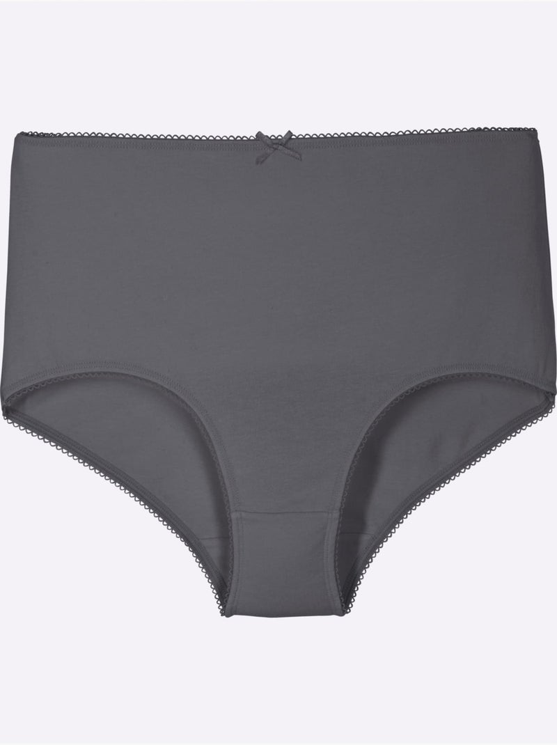 Lot de 5  - Slip Taille Haute élasthanne - Taille Standard - Moda Vilona Multicolore - Kiabi