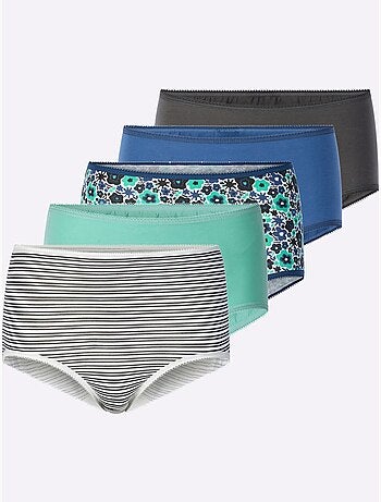 Lot de 5 - Slip Taille Haute Jersey Fin - Taille Standard - Moda Vilona