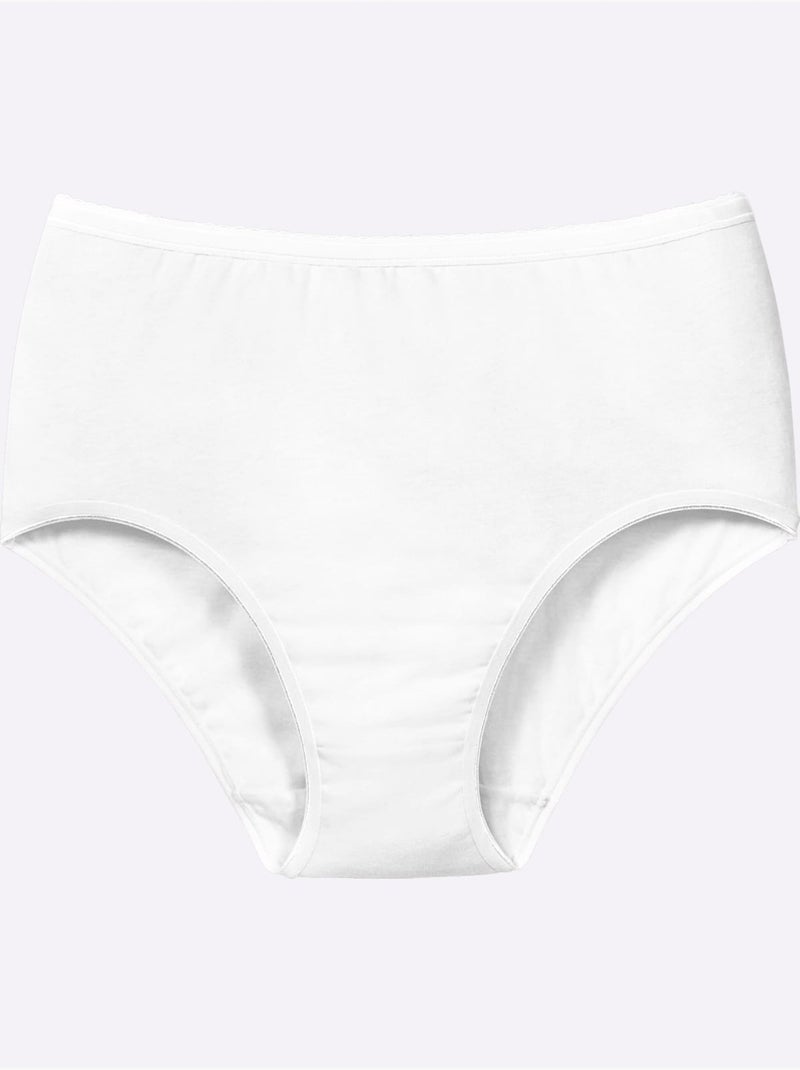 Lot de 5  - Slip Taille Haute Jersey Fin - Taille Standard - Witt Blanc - Kiabi