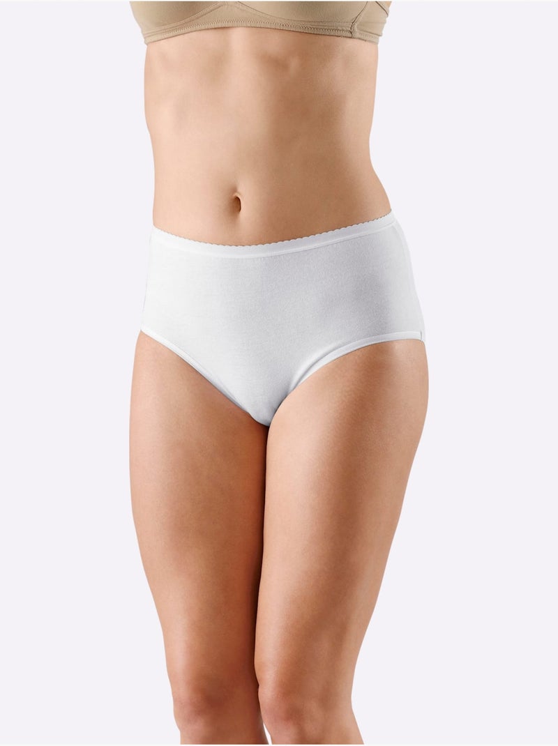 Lot de 5  - Slip Taille Haute Jersey Fin - Taille Standard - Witt Blanc - Kiabi