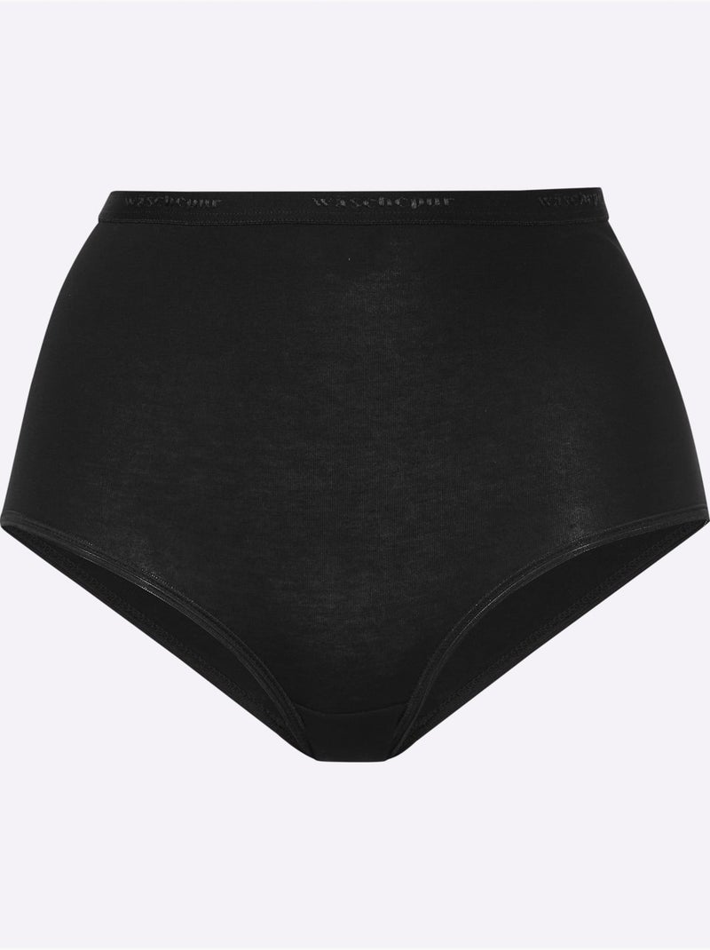 Lot de 5  - Slip Taille Haute Jersey Fin - Taille Standard - Witt Noir - Kiabi