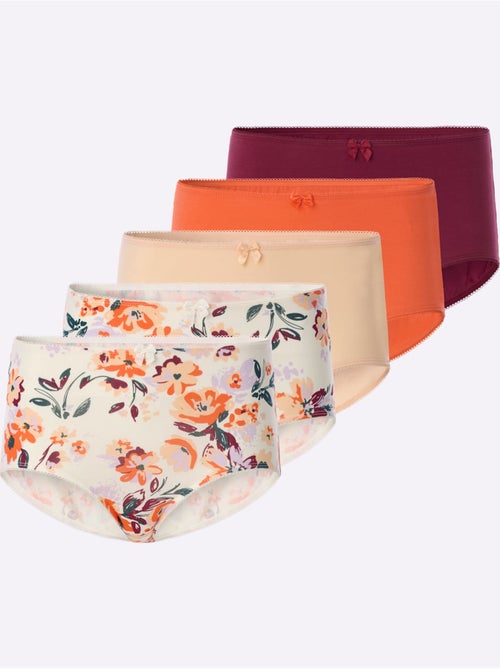 Lot de 5  - Slip Taille Haute Lot De 5 Pièces - Taille Standard - Moda Vilona - Kiabi