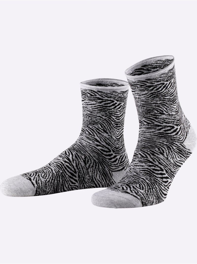 Lot de 5  - Socquettes Pour Dames Qualité Coton - Taille Standard - Witt Gris - Kiabi